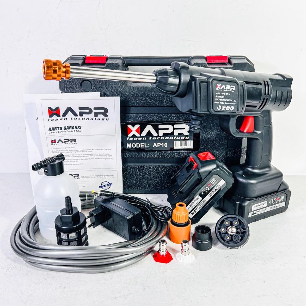 PROMO Mesin Cuci Motor Mobil Baterai Cordless Jet Cleaner 88V APR JAPAN TYPE AP10 HNF555
