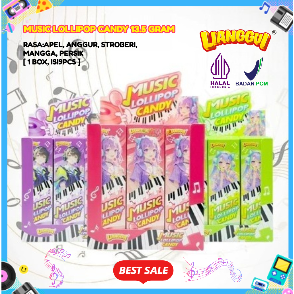 Jual READY [Gratis ongkir] Halal - Lianggui - Permen Lolipop Musik ...