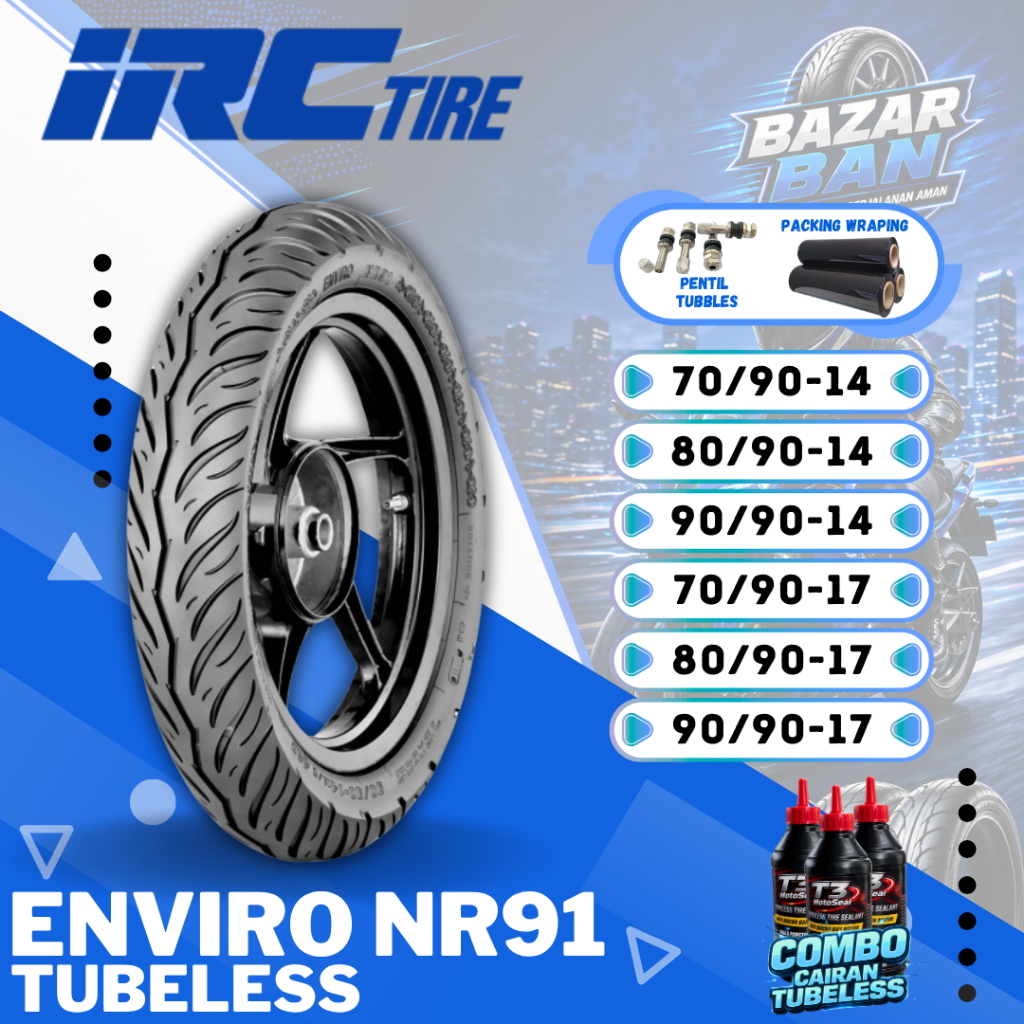 Jual (PRODUKSI TERBARU) BAN IRC ENVIRO NR91 TUBELESS ( 70/90-14 / 80/90 ...