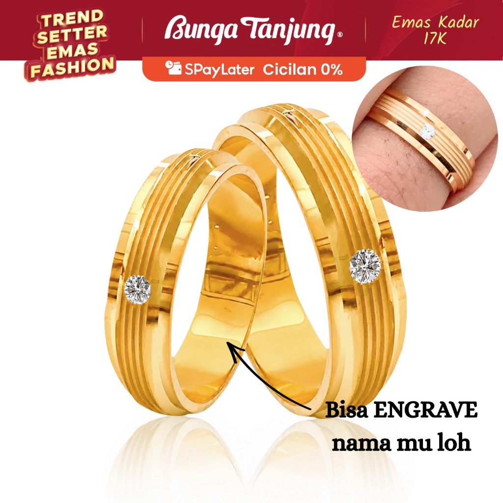 Jual CINCIN NIKAH KEYNA WEDDING RING - EMAS 17K - BUNGA TANJUNG GOLD ...