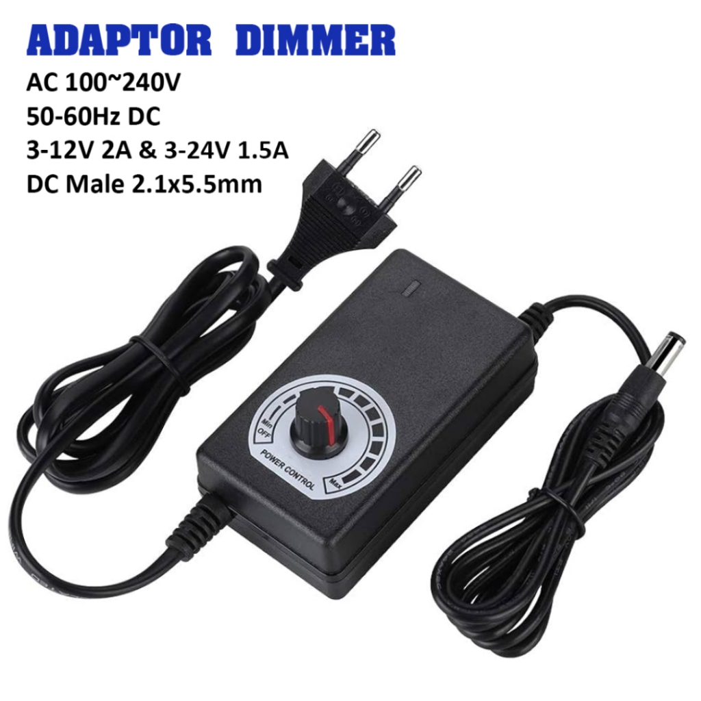 Jual Adaptor Adjustable Power Adapter Dimmer / Adaptor Dimmer 2A AC ...