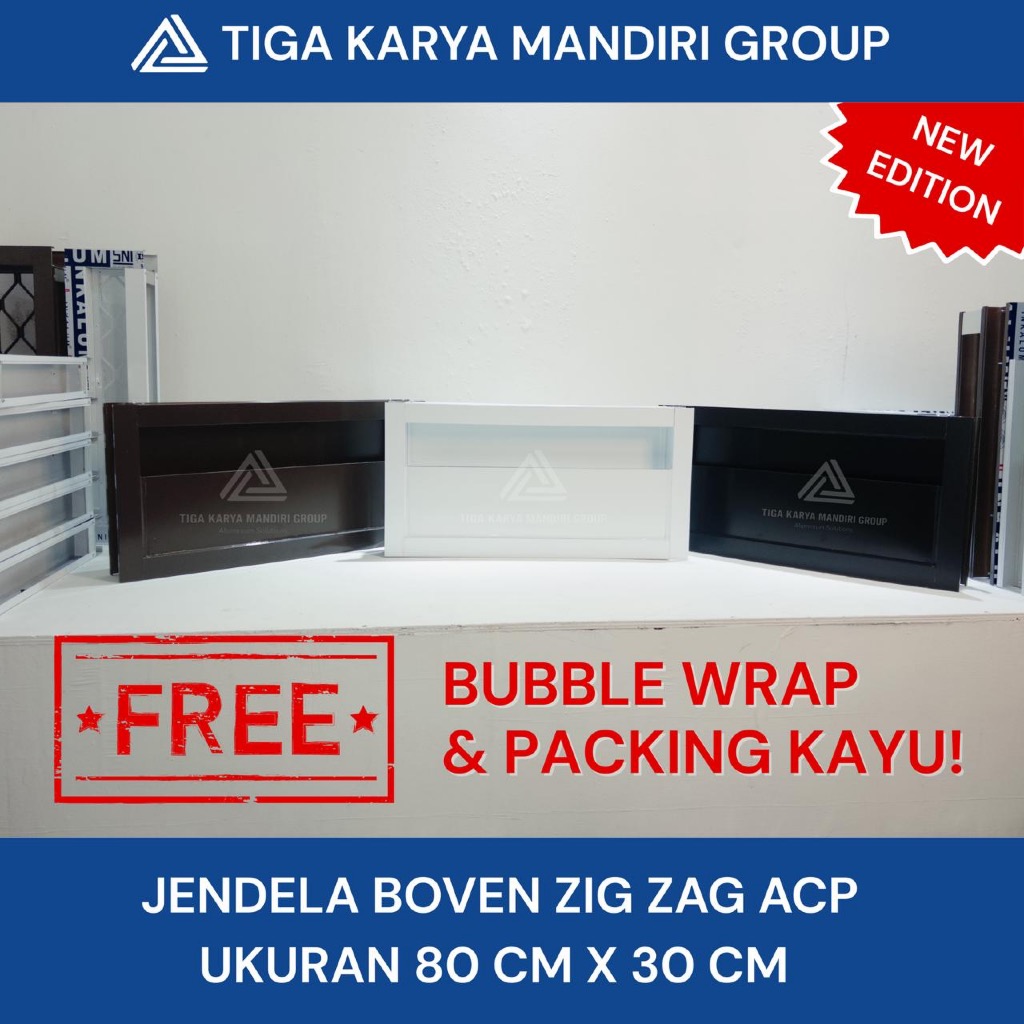 Jual KACA ZIG ZAG ACP Aluminium Model Minimalis 80 X 30 CM / KACA ...