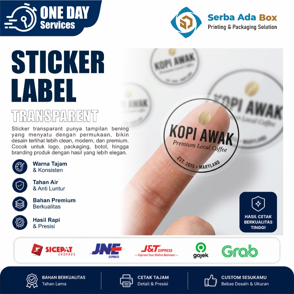 Jual STICKER LABEL | TRANSPARAN *ANTI AIR* | LABEL STICKER BOTOL ...
