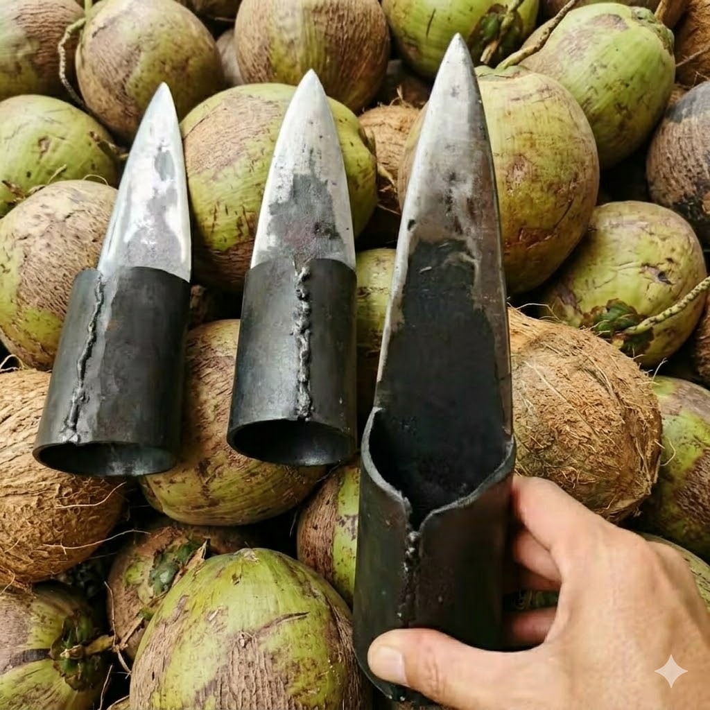 Sulak Kelapa Tua Baja Asli 3 Varian Ukuran Kecil Sedang Besar Mengupas Kelapa