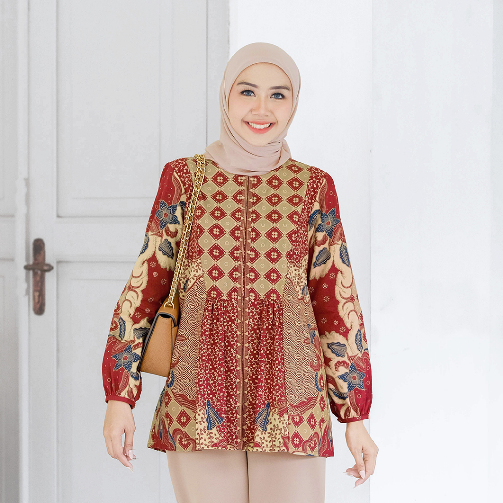 Jual MIRANDA Blouse Batik Wanita Modern Batik Kerja Kantor Wanita ...