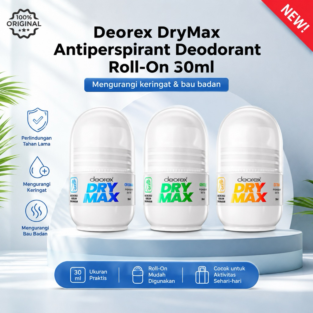 Jual DEOREX DRYMAX Antiperspirant Deodorant Roll On 30 ML - Mengurangi ...