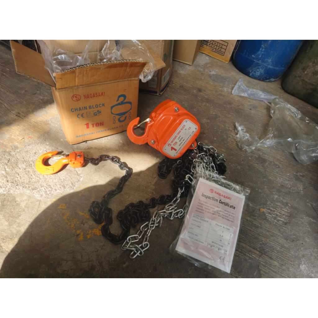 Jual CHAIN BLOCK TAKEL 1 TON X 15 METER NAGASAKI JAPAN | Shopee Indonesia