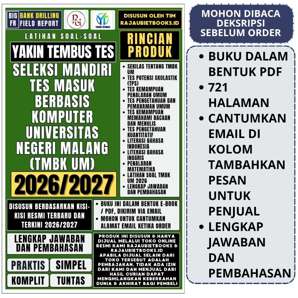 Jual LATIHAN SOAL SIMABA UM - SELEKSI MANDIRI BARU UNIVERSITAS NEGERI ...