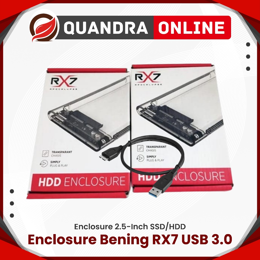 Jual Casing Harddisk External USB 3.0 RX7 Transparan 2.5
