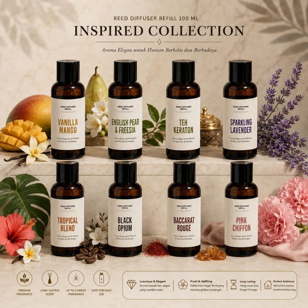 Jual Isi Ulang Reed Diffuser Refill 100 ml Premium scent inspired ...