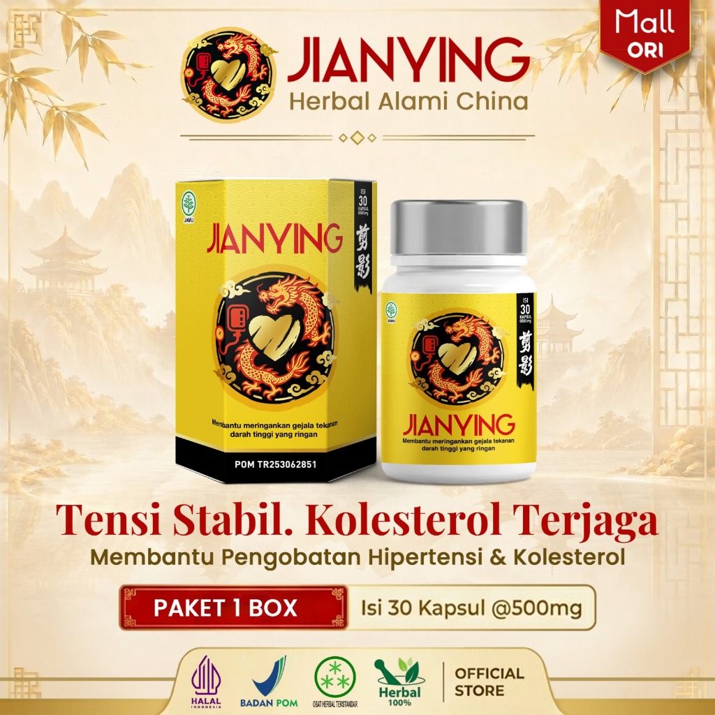 JIANYING Kapsul Herbal BPOM Isi 30 Kapsul Hipertensi Kolesterol Pusing Kesemutan Kebas