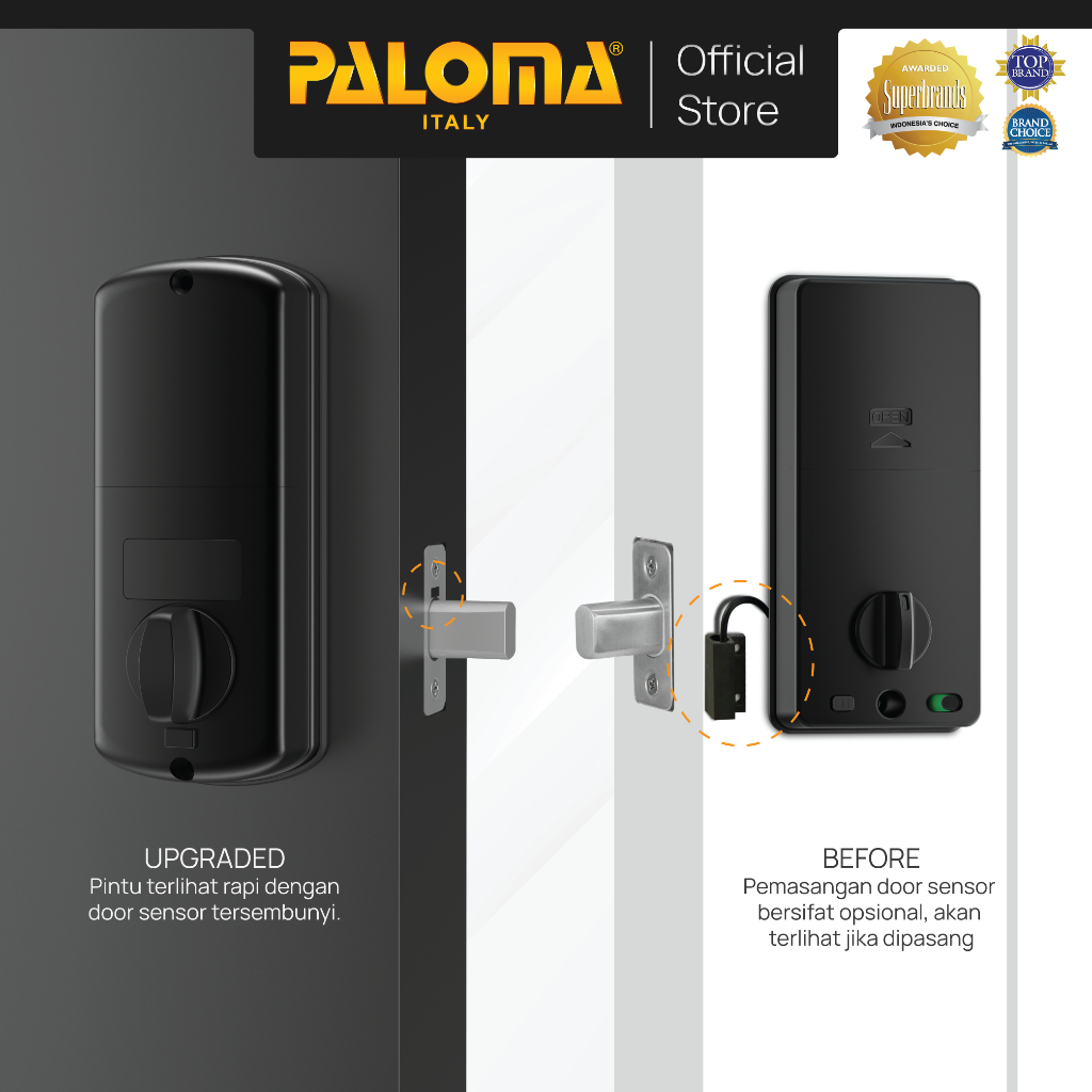 Jual PALOMA DLP 4130YBK Smart Lock Kunci Pintu Digital Deadbolt Smart ...