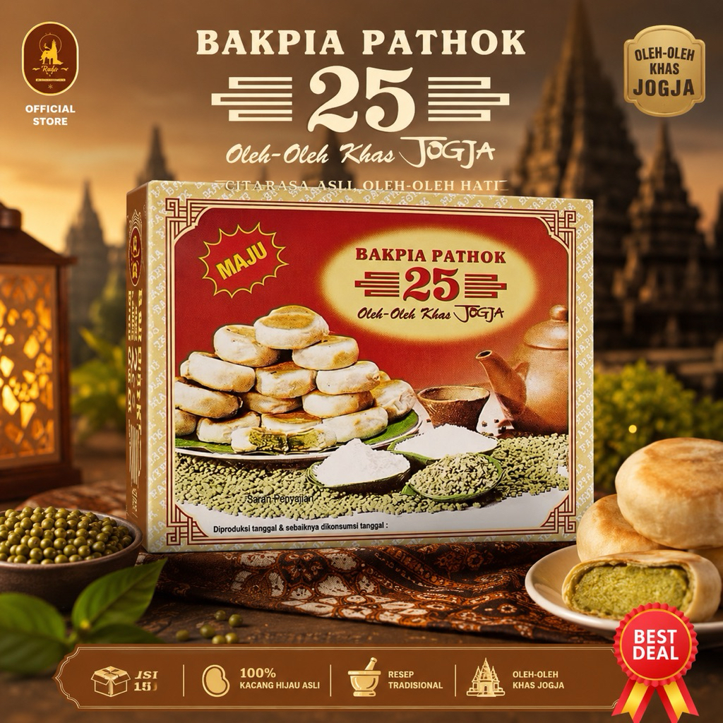 Jual [Isi 15] Bakpia Pathok 25 Khas Jogja Free Vakum Asli Jogja Bakpia ...