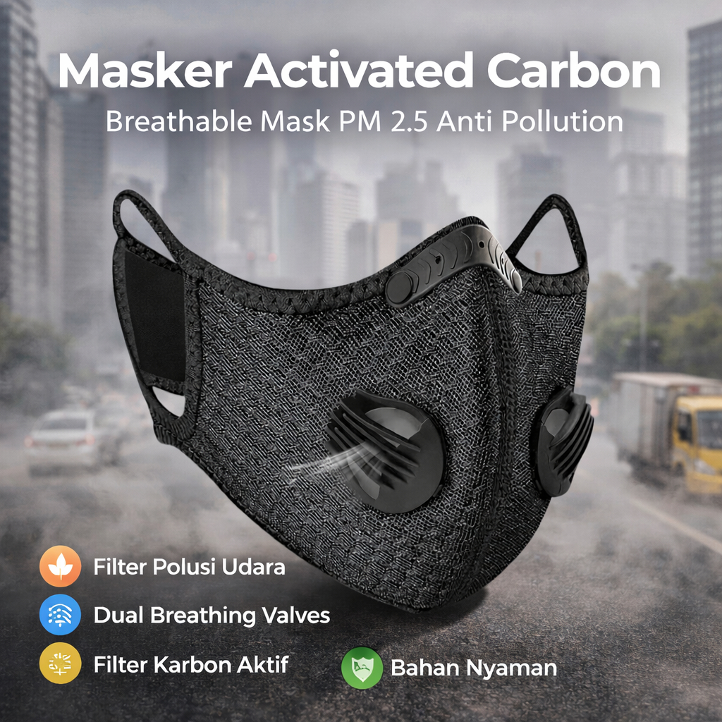Jual Masker Anti Polusi Activated Carbon Breathable Mask PM 2.5 Anti ...