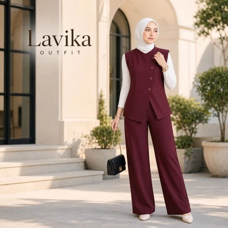 Foto 7 Setelan Vest & Celana Wanita Celana Panjang Bahan Semiwoll Premium | 010
