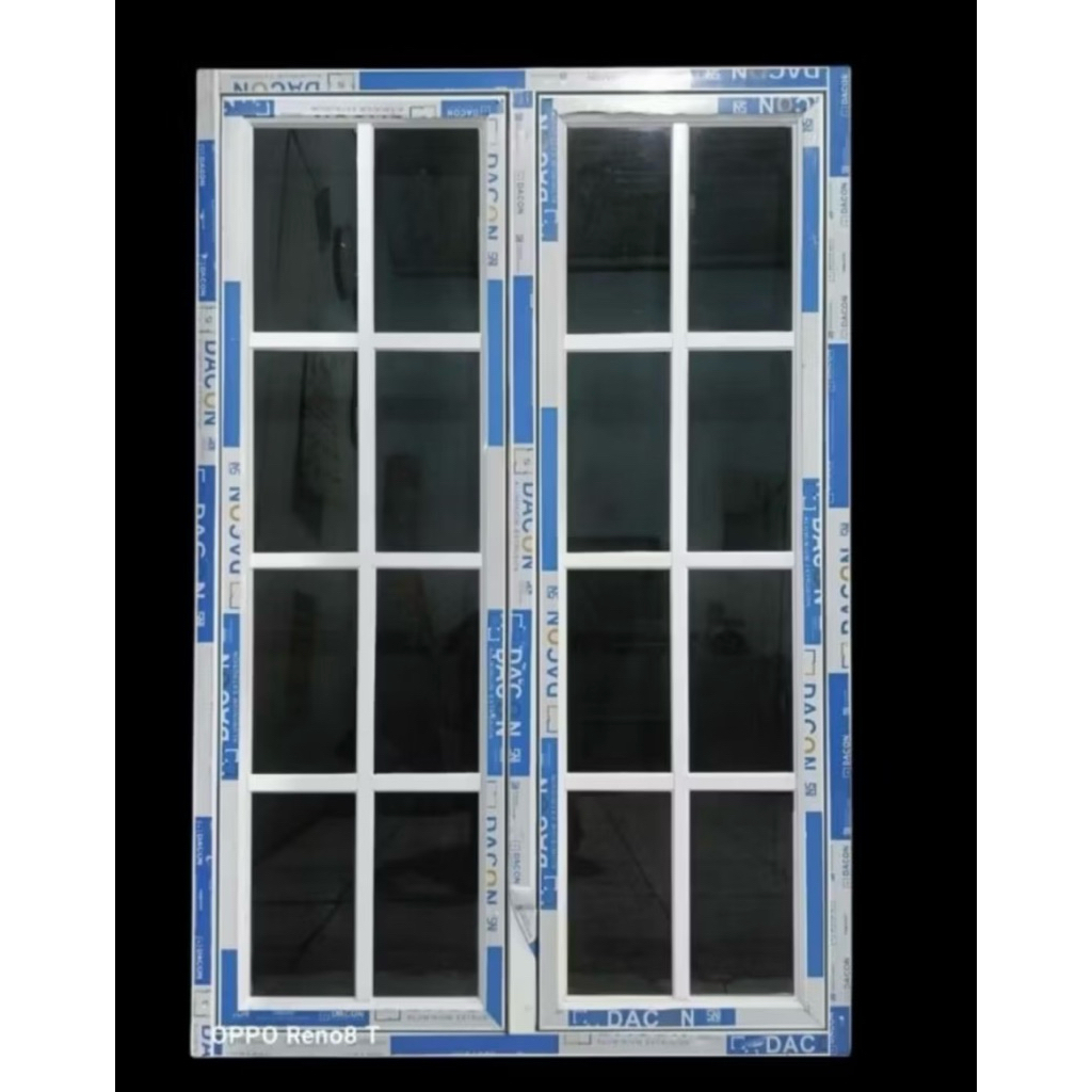 Jual Jendela Aluminium 2 Daun ornamen | Ukuran 120x100 | Kaca Riben 5mm ...