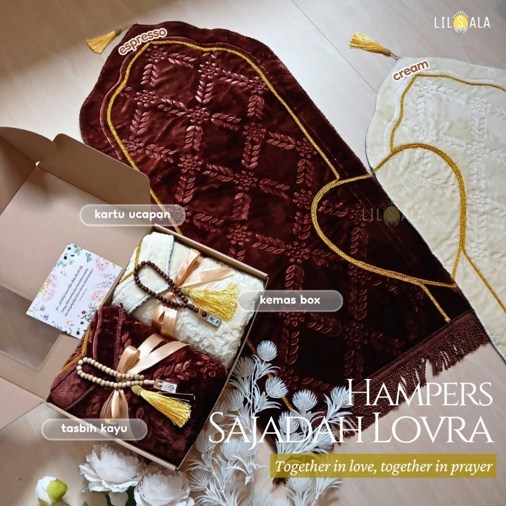 [KEMAS BOX] Lilsala Hampers Sajadah Lovra Couple Embossed Anti Slip Kado Pernikahan Exclusive