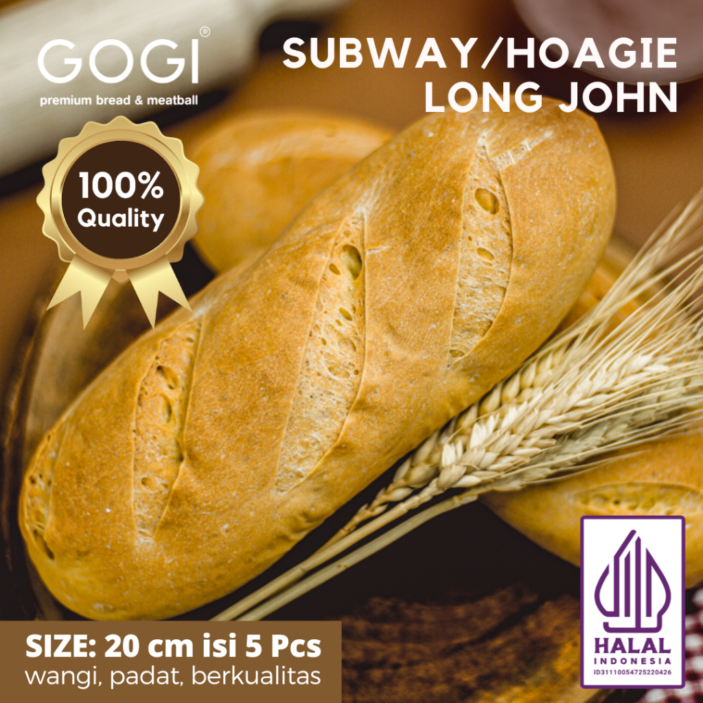 Jual Hoagie Roll isi 5 pcs 20cm Roti Subway Bread Roti Long John Bread ...
