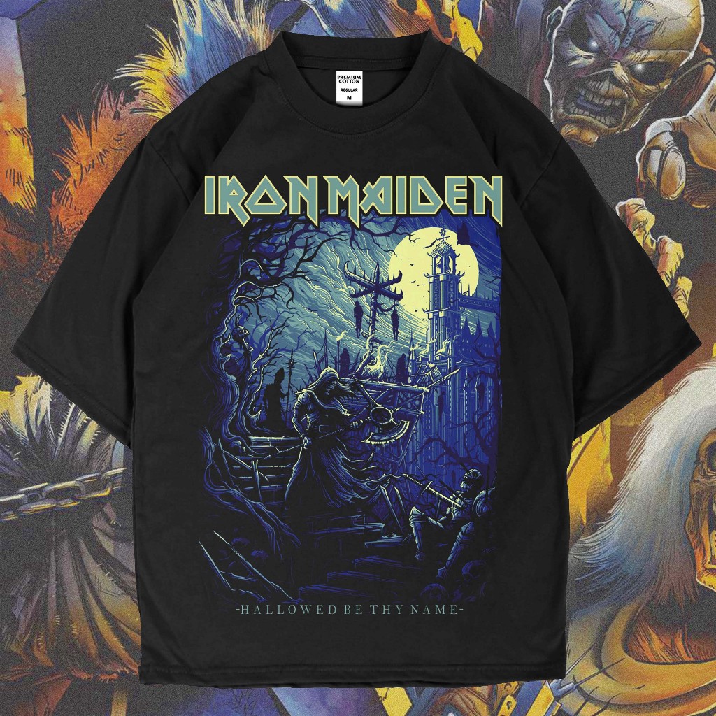 Jual Kaos Iron Maiden Hallowed Be Thy Name T-Shirt Band Metal