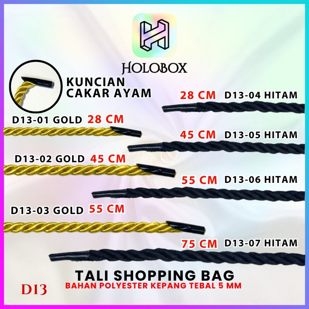 Jual Tali|Tali Hitam |Tali Polyester|Tali Kepang Sumbu|Packaging|(D13 ...