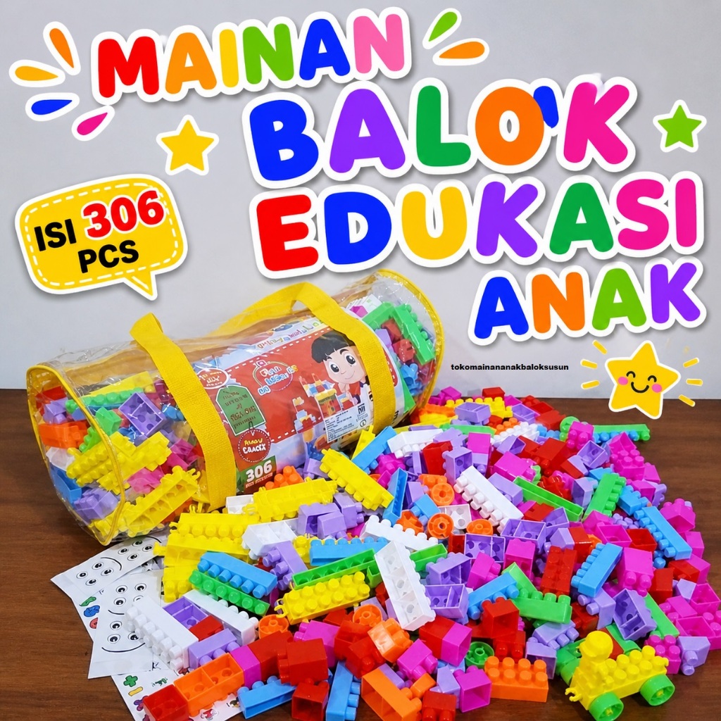 Jual Mainan Block Building Brick Balok Susun Anak Laki Perempuan 306 ...