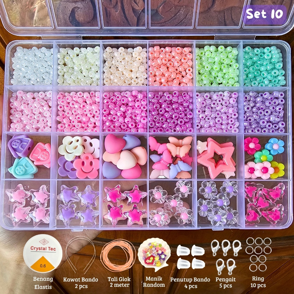 Jual DIY Beads - Set Manik Manik Lengkap dan Tali - Gelang Manik