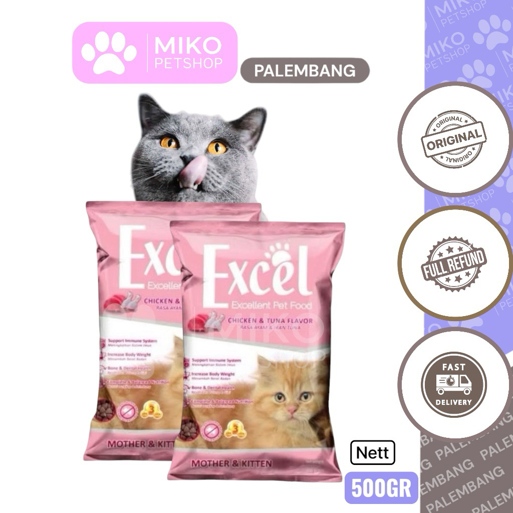 Jual Makanan Kucing Excel Mother & Kitten 500gram | Shopee Indonesia