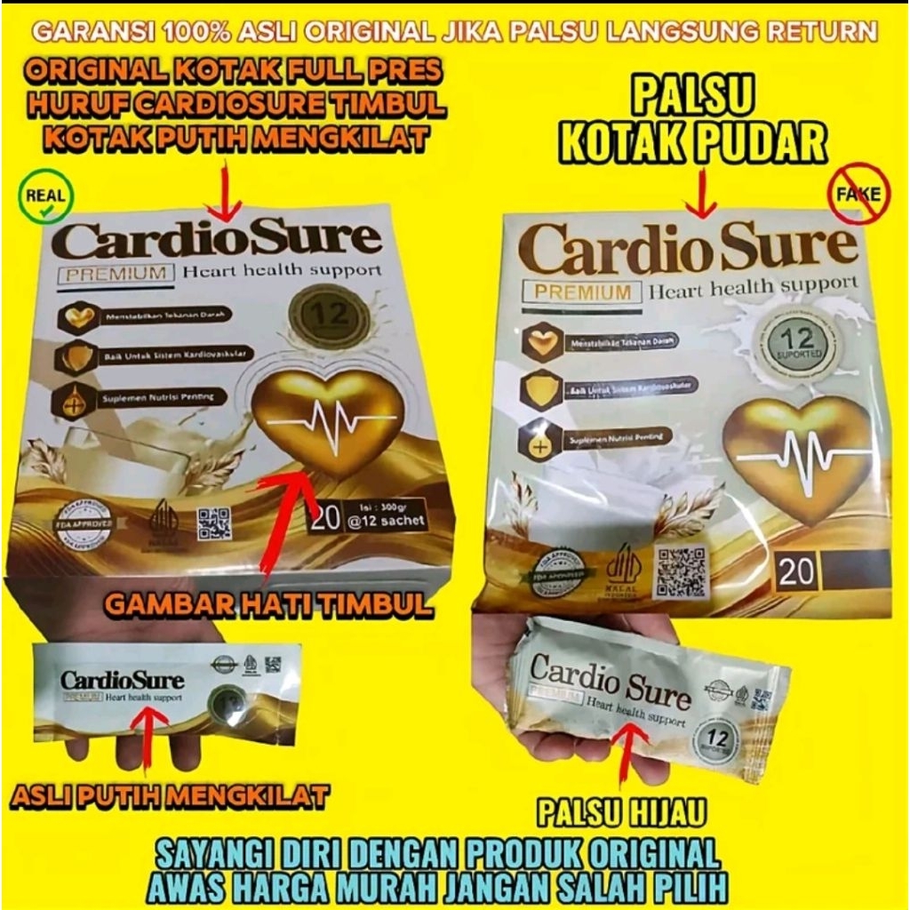 Cardiosure Premium Official Store Asli - Susu Bubuk Murni Herbal Mengobati Hipertensi Jantung, Kolesterol, Darah Tinggi Ampuh | CardioSure 100% Original BPOM