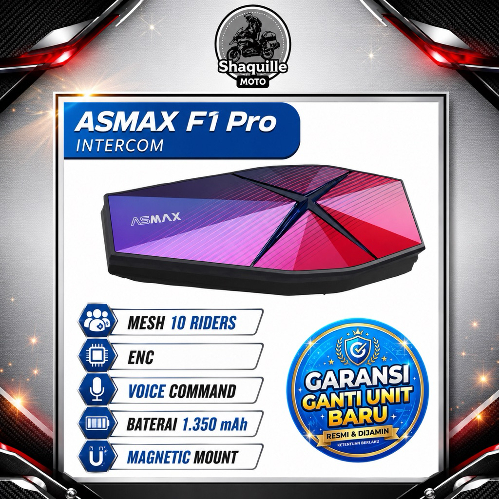 Jual Intercom Asmax F1 Pro | Intercom Retouch | Interkom helm | Shopee ...