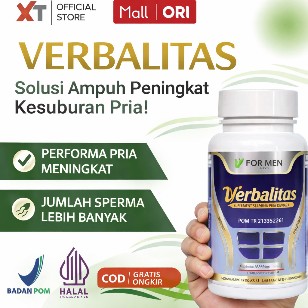 VERBALITAS Kapsul Herbal Penyubur Pria BPOM Suplemen Kesehatan untuk Promil Program Hamil 50 kapsul
