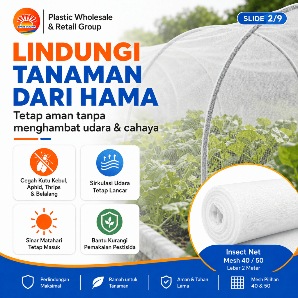 Jual JARING INSECT NET kasa Bsf Lebar 2 meter ( PUTIH & HIJAU ) TANPA ...