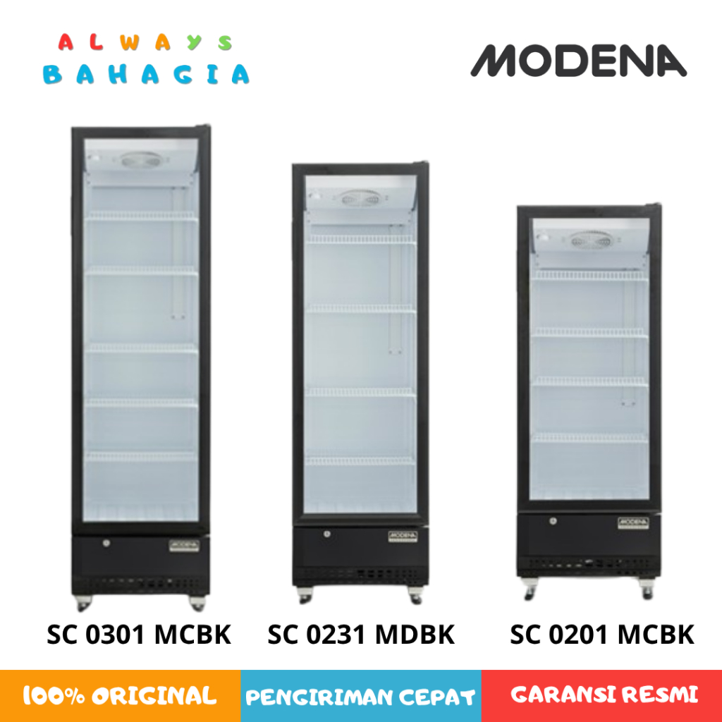 Jual Modena SC 0301 MCBK Showcase Profesional 1 Pintu 300 L Tanpa Bunga ...