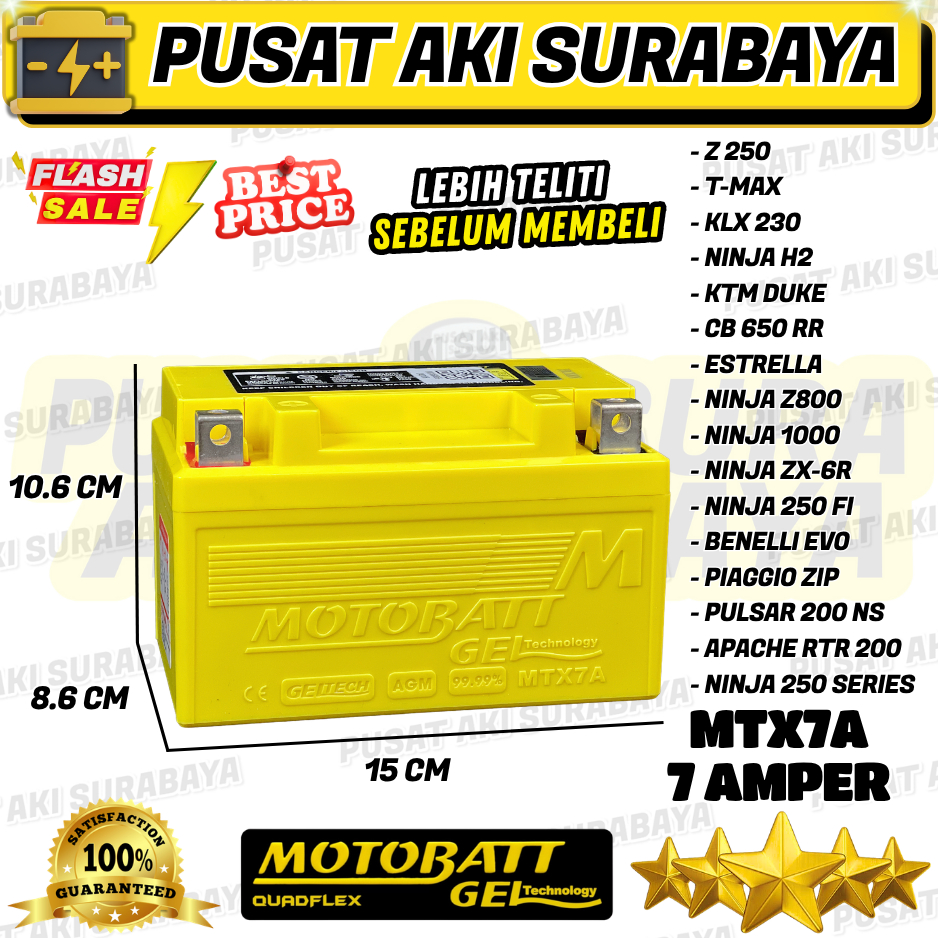 Jual MOTOBATT MTX7A AKI GEL KUAT TAHAN LAMA ACCU MOTOR KAWASAKI