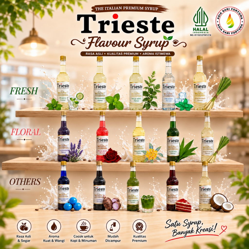 Jual TRIESTE Italian Premium Syrup Varian FLAVOURED SYRUP 650ml ...