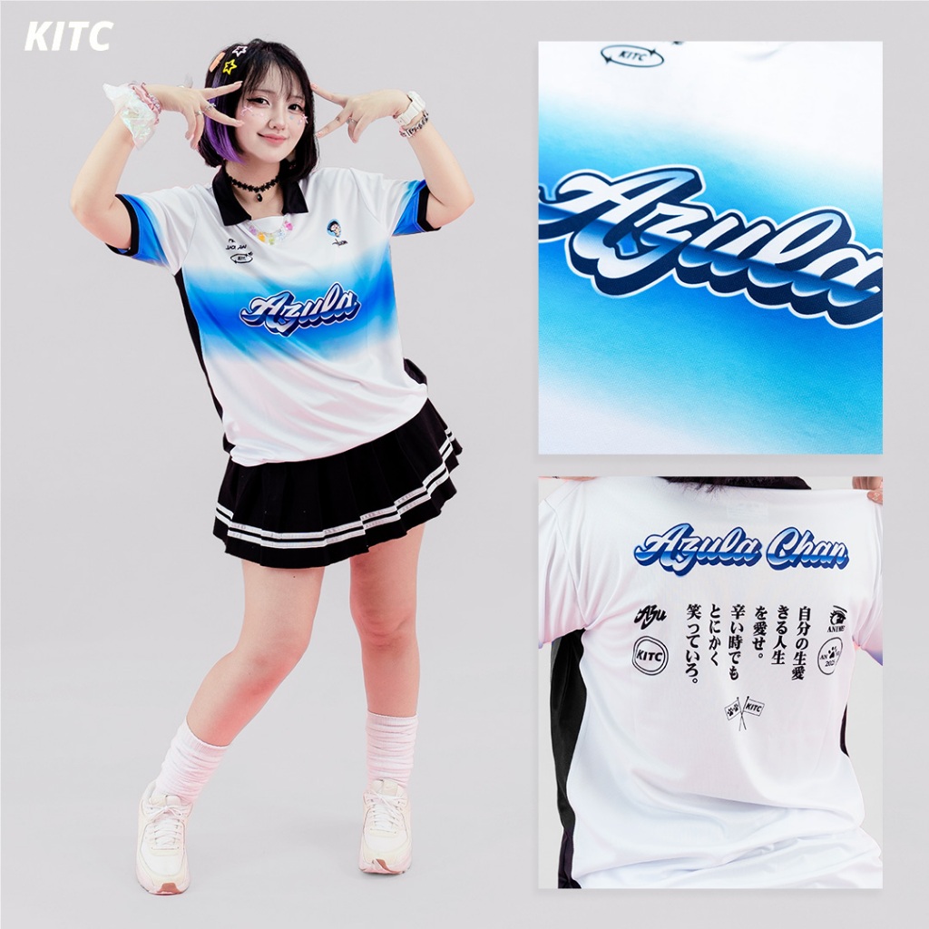 Jual KITC x AZULA CHAN Kaos Jersey Olahraga Unisex Jadi Anime Retro ...