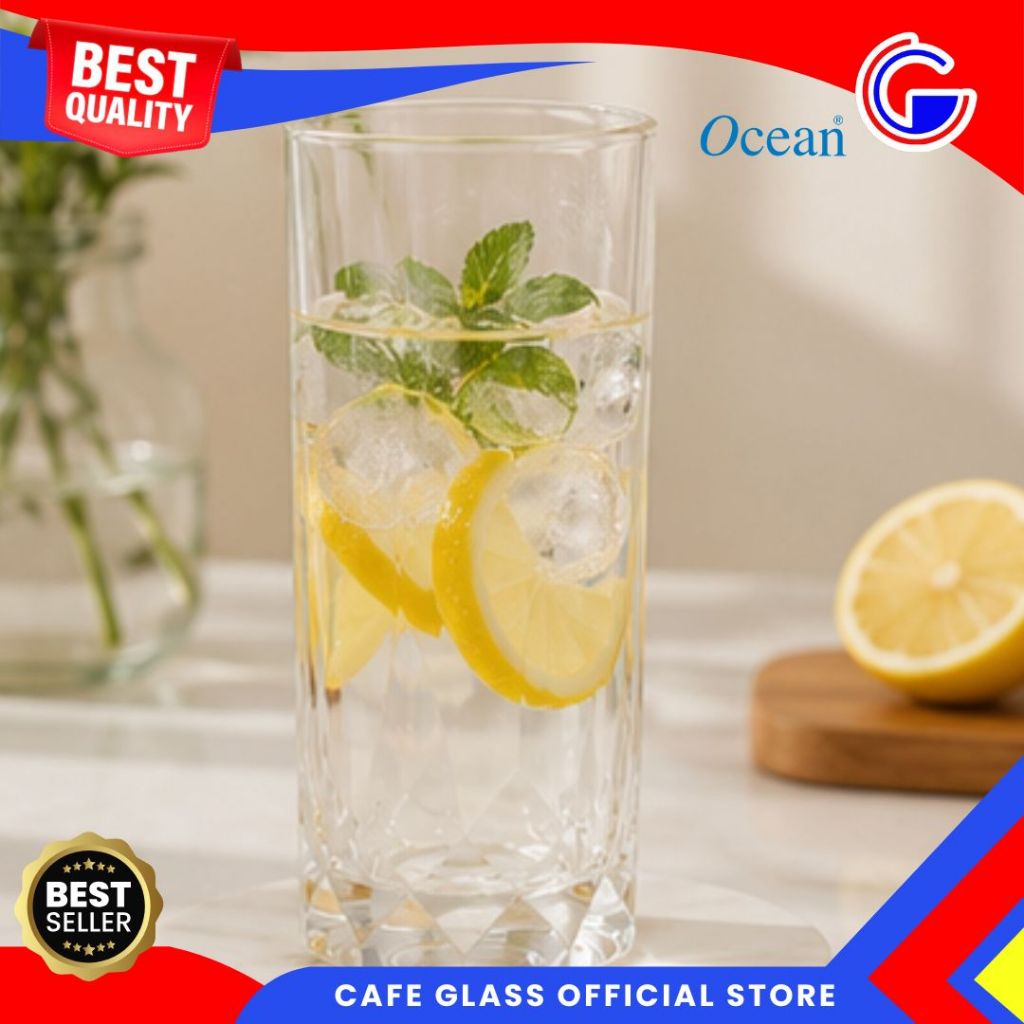 Gelas Connexion Hi Ball 350ml 1P02808L - Gelas Kaca Tinggi Ocean - Gelas Soft Drink Satuan