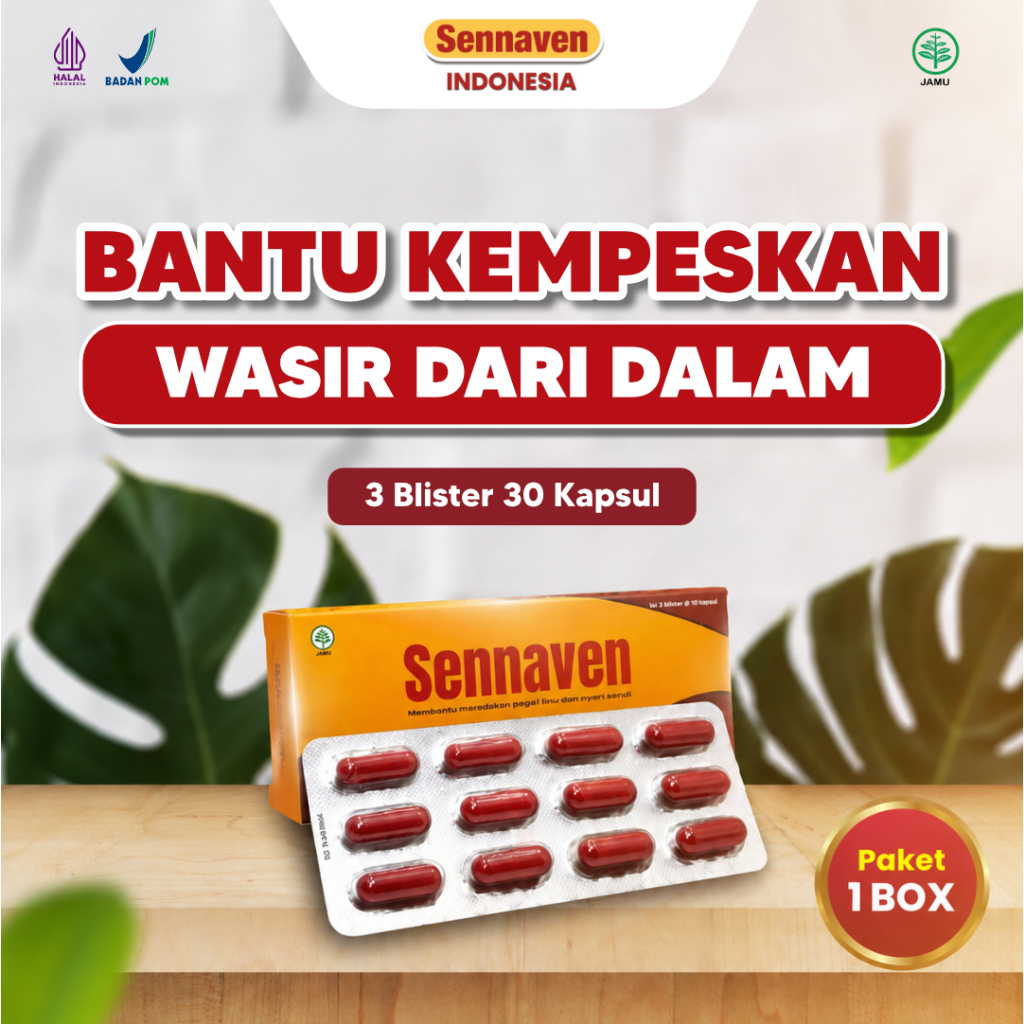 Sennaven Original - Bantu Atasi Ambeien Wasir Melancarkan BAB Tanpa Efek Samping Isi 3 Blister