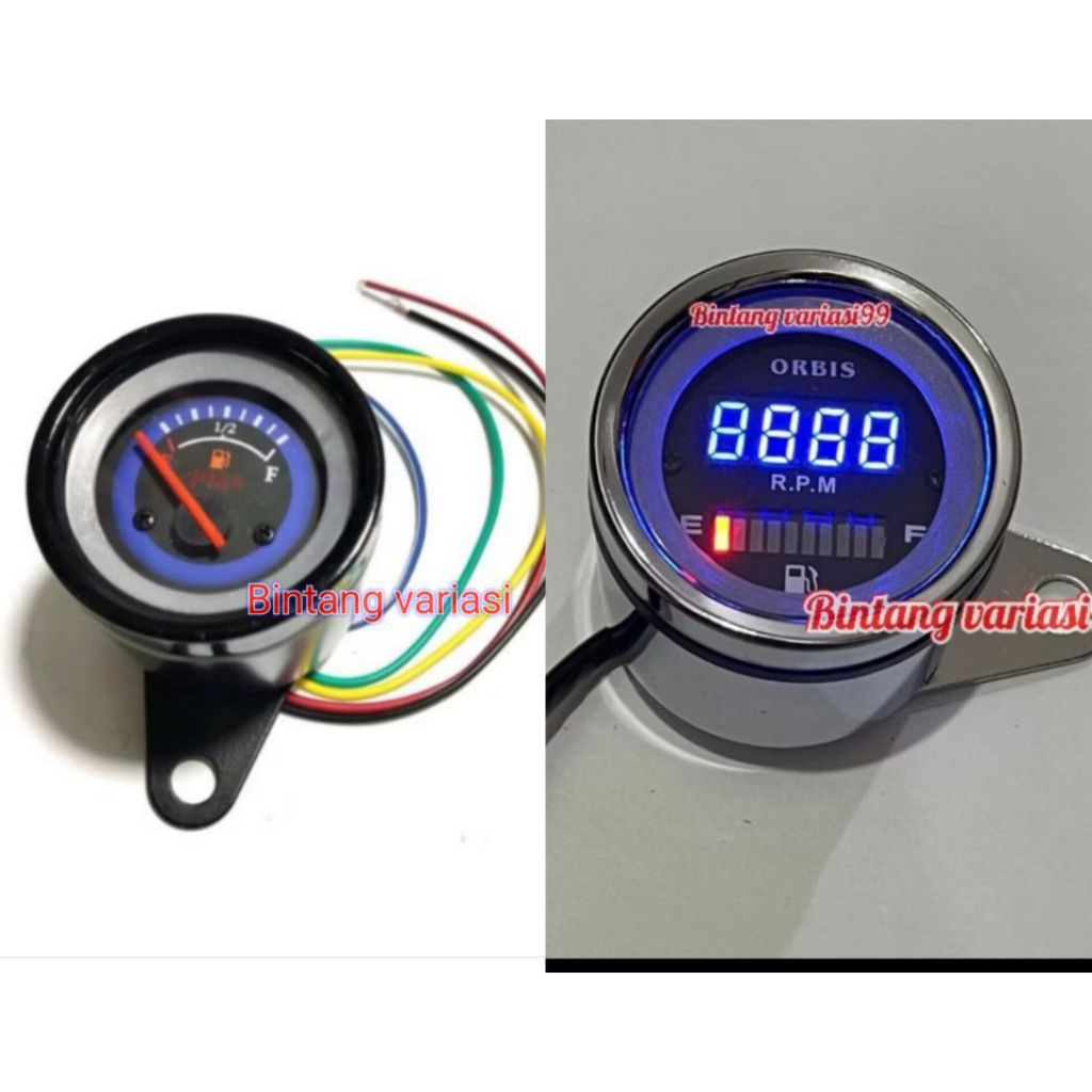 Jual Speedometer Fuel Meter 2in1 Digital Rpm Plus Amper Bensin LED ...