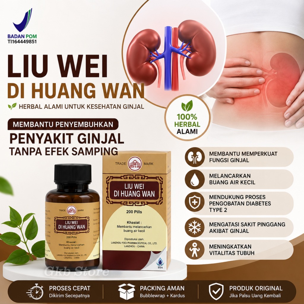 LIU WEI DI HUANG WAN | OBAT GINJAL PUSING SAKIT PINGGANG & LUTUT AMPUH
