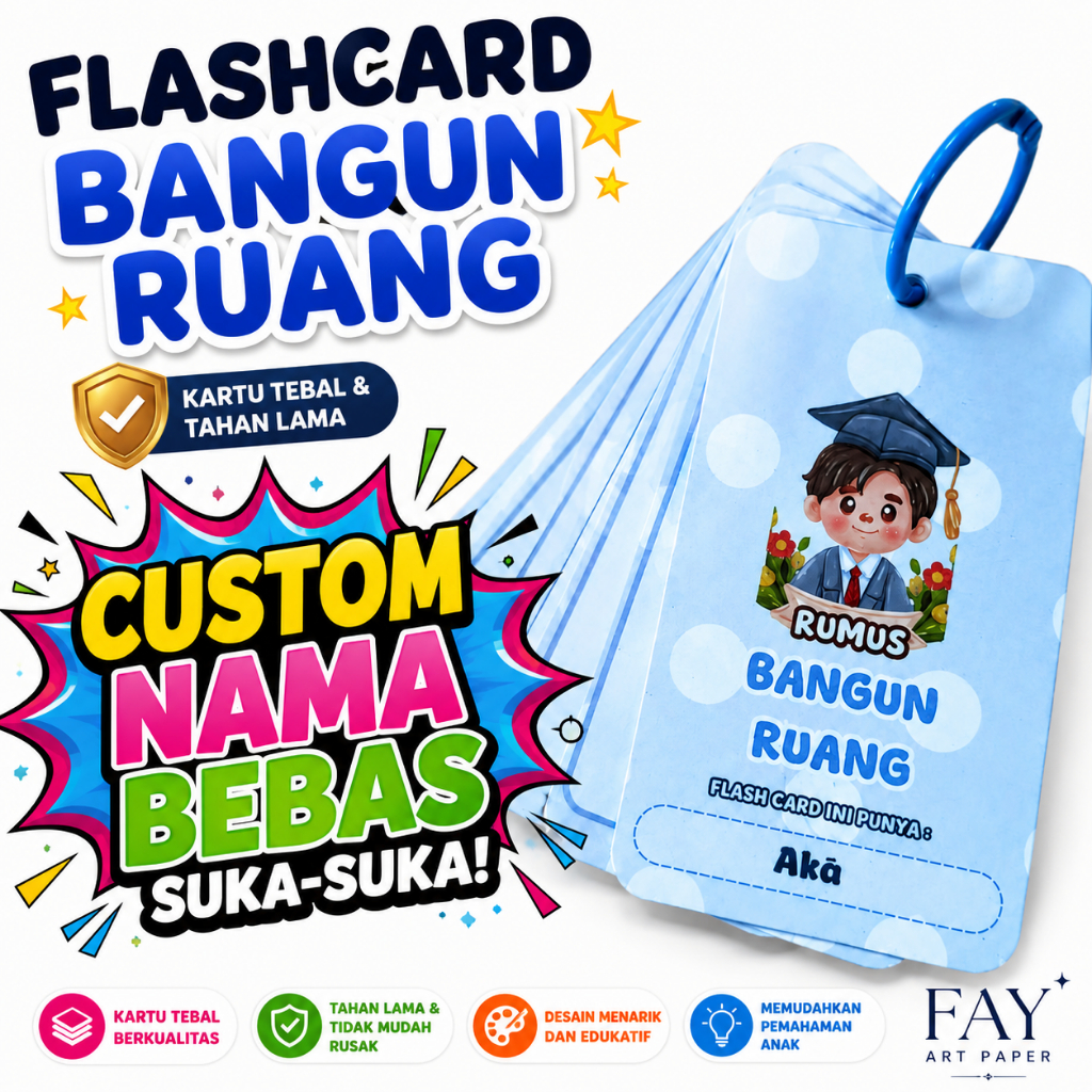 Jual Jual Flashcard Rumus Bangun Ruang Media Belajar Matematika Anak SD ...