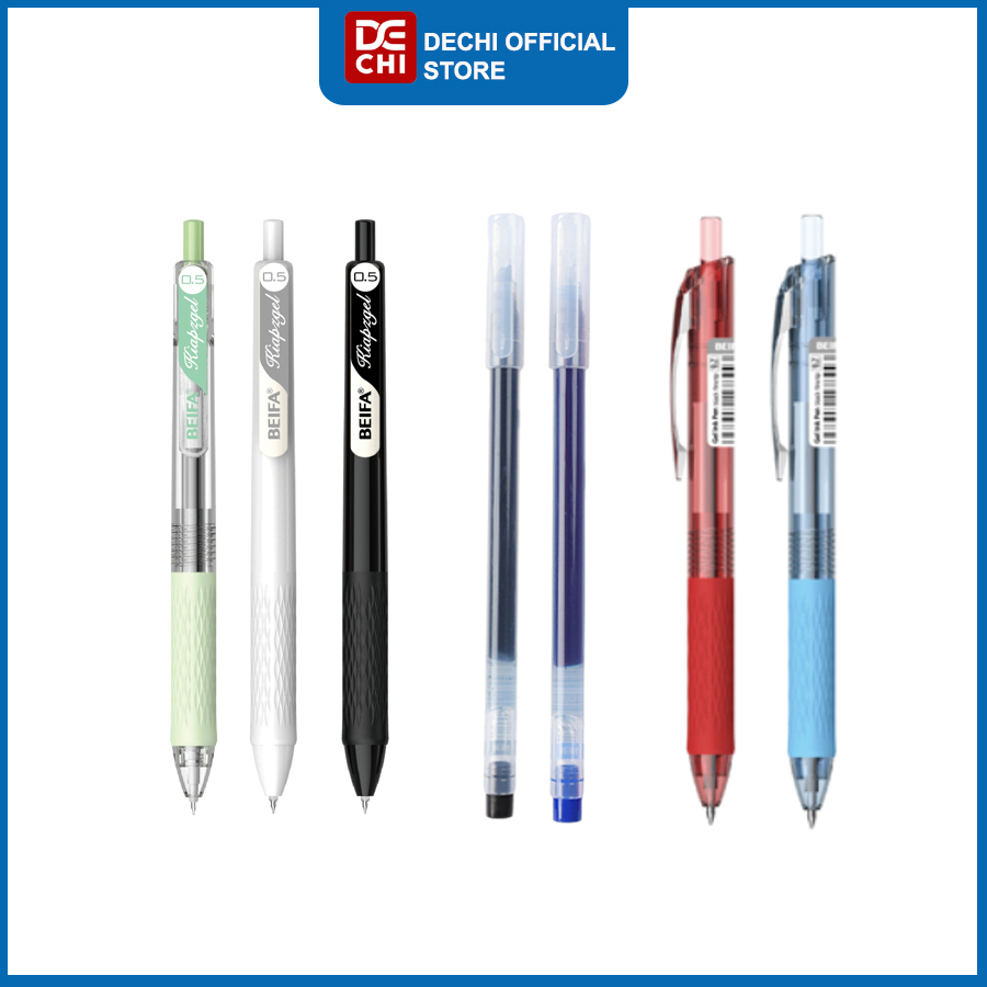 Beifa Pulpen Gel 0.5MM / Pulpen Tabung Jarum Warna Hitam / Pena