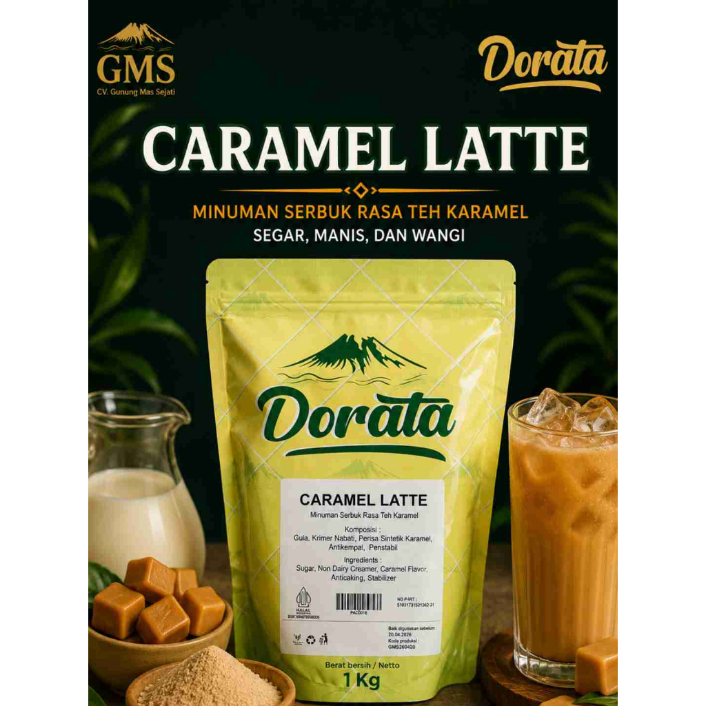Jual Dorata Powder Drink Caramel Latte 1 Kg - Bubuk Minuman Rasa ...