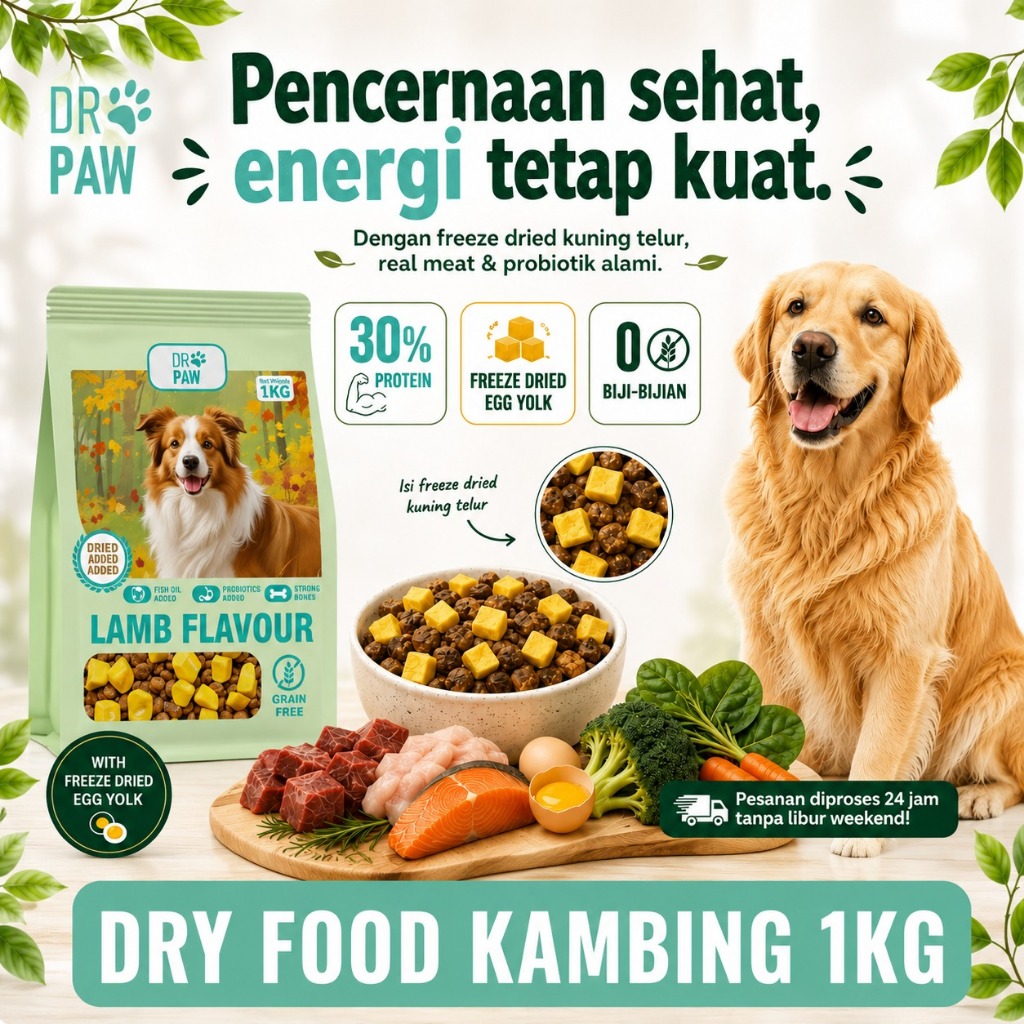 Jual DR PAW Dry Food Anjing 1 kg Rasa Ayam, Sapi, dan Kambing Protein ...