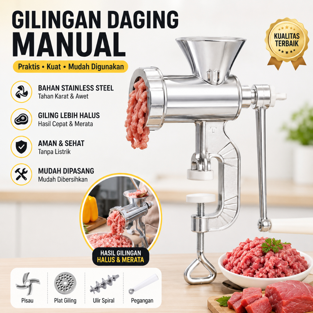 Jual Penggiling Daging Manual Besi Multifungsi Meat Mincer untuk Dapur ...