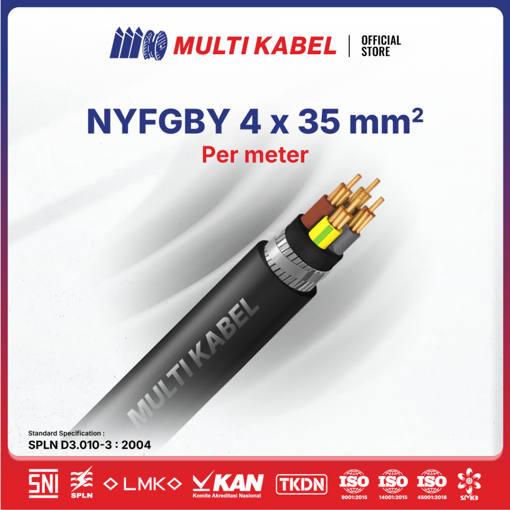 Jual MULTI KABEL-NYFGbY 4x35 mm²-Hitam-Permeter | Shopee Indonesia