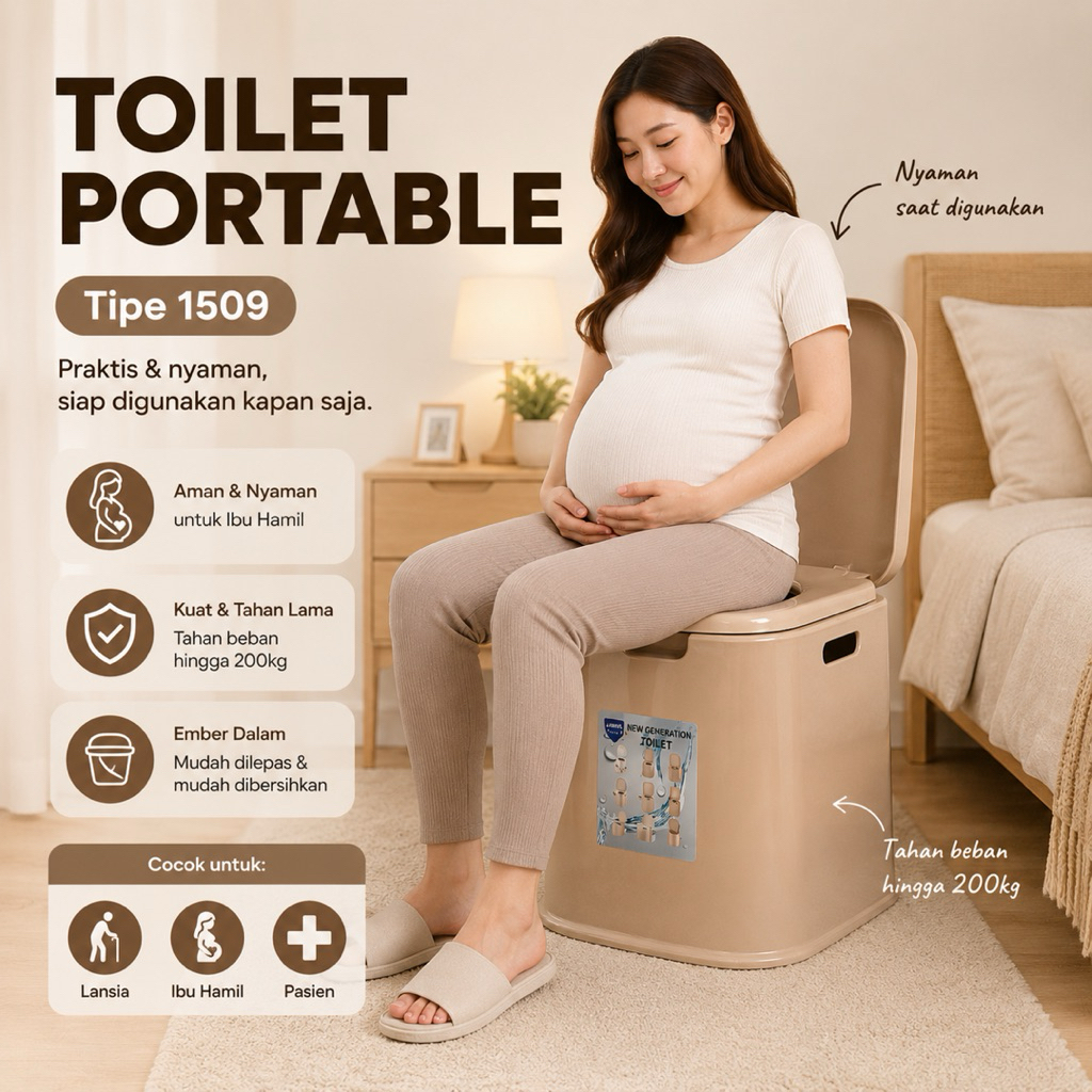 1509 Toilet Portable Ibu Hamil Lansia Kloset Duduk Portable Praktis Premium Quality