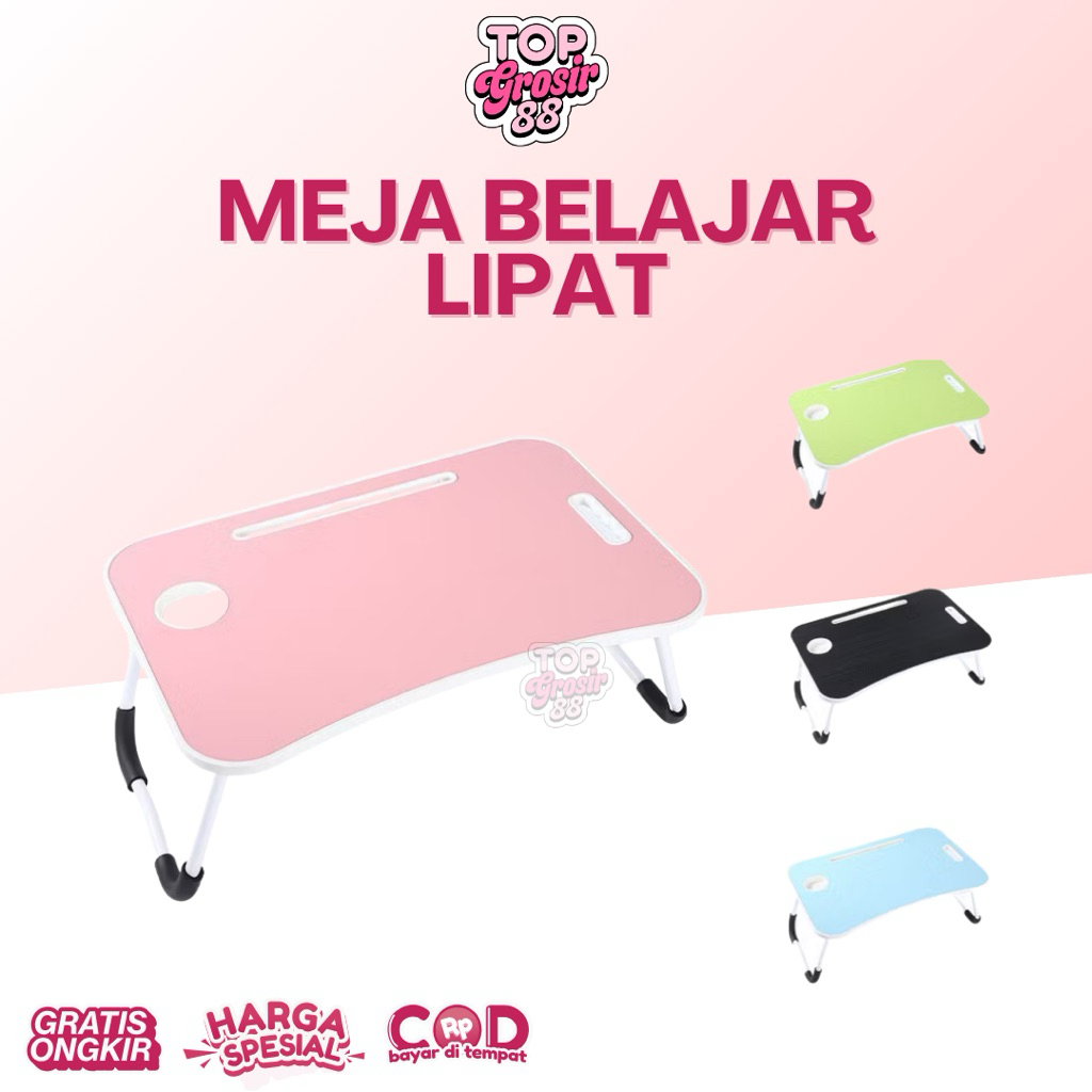 MEJA BELAJAR KECIL/MEJA LIPAT ANAK/MEJA LAPTOP/TEMPAT NARUH HP DAN BOTOL MINUM