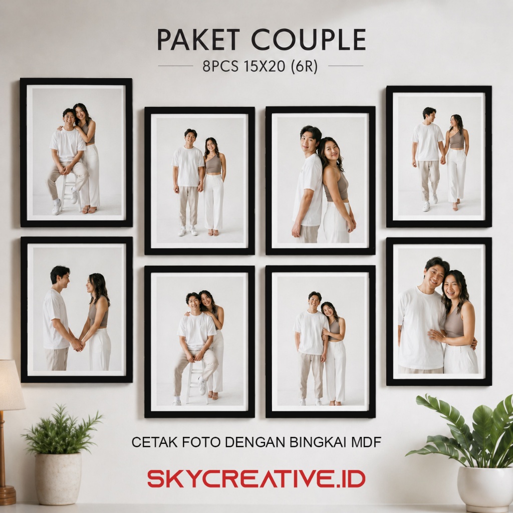 Jual [ PAKET 8PCS] Cetak Foto 6R 15X20 CM Bingkai MDF Ukuran 15x20 cm ...