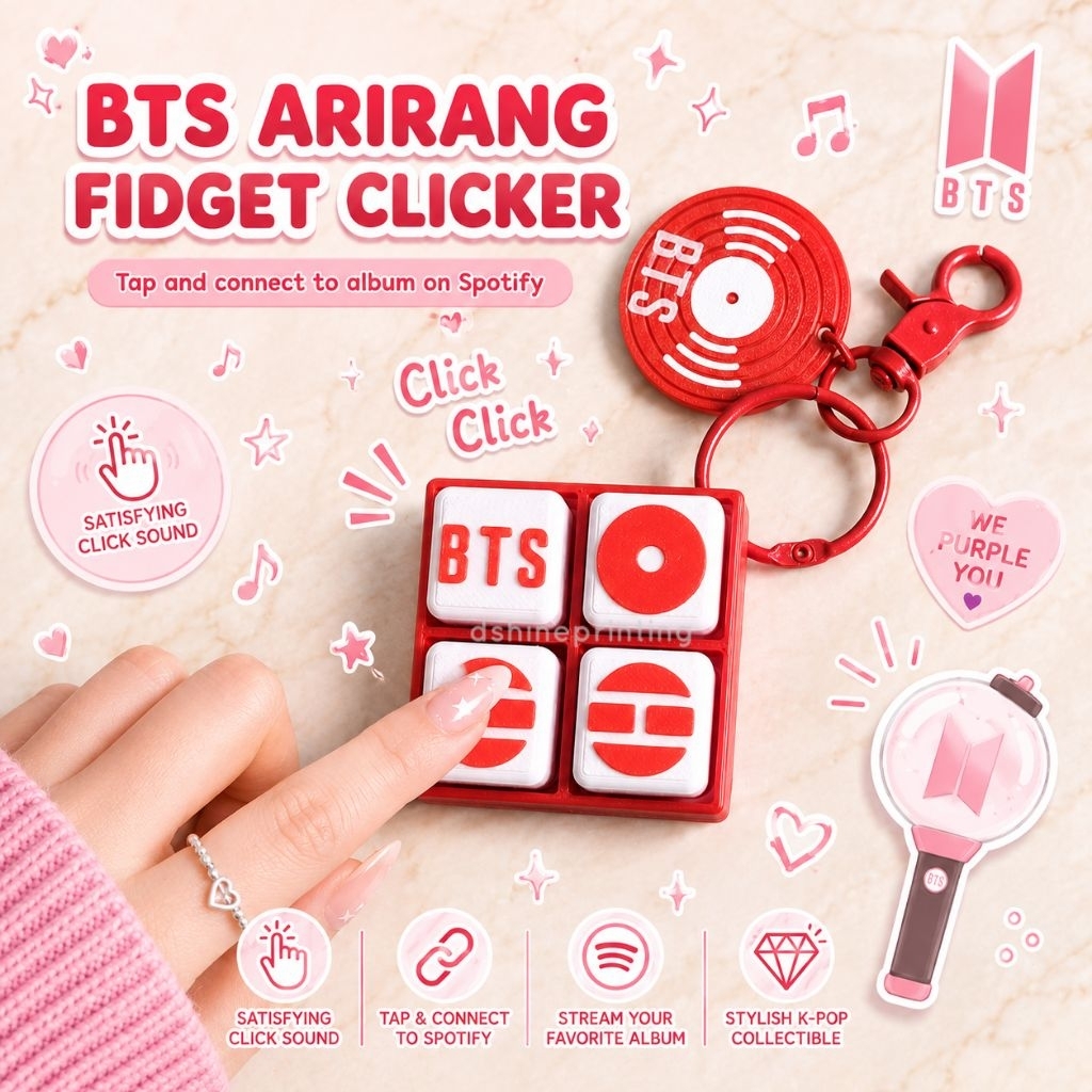 Jual TANPA P.O BTS ARIRANG FIDGET CLICKER KEYCHAIN | Shopee Indonesia