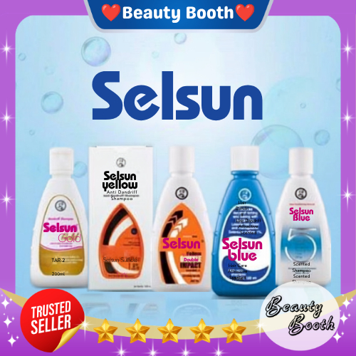 SELSUN Blue Hair Care Shampoo | Yellow Double Impact | Blue Five | 7 Flower | 7 Herbal - Beauty Booth Beautybooth